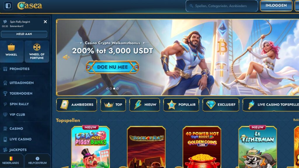 screenshot van casea belgische goksite